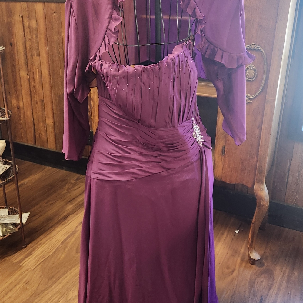 May Queen Long Sleeve Purple Gown